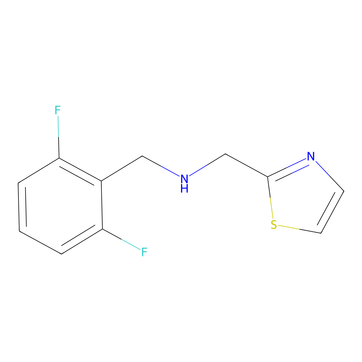 [(2,6-Difluorophenyl)methyl][(1,3-thiazol-2-yl)methyl]amine molecular structure, CAS 1247992-83-1