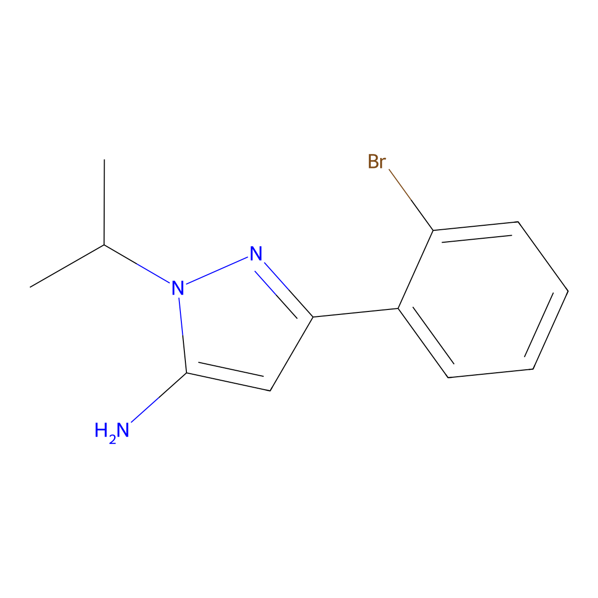 3-(2-Bromophenyl)-1-isopropyl-1h-pyrazol-5-amine molecular structure, CAS 1247992-86-4