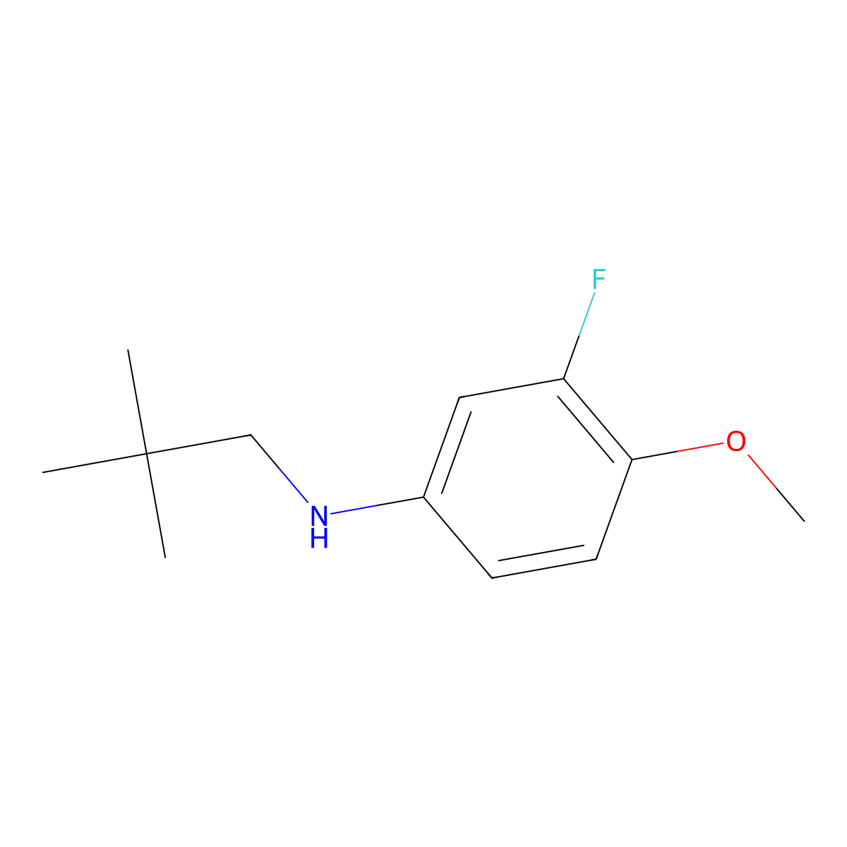 N-(2,2-dimethylpropyl)-3-fluoro-4-methoxyaniline molecular structure, CAS 1247994-61-1
