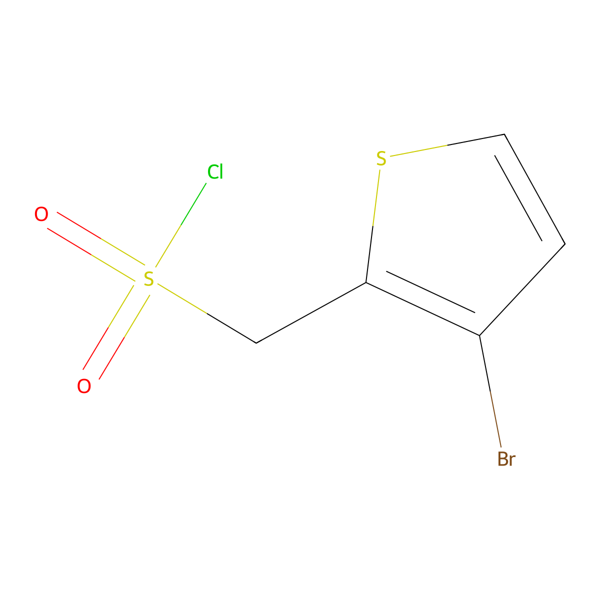 (3-Bromothiophen-2-yl)methanesulfonyl chloride molecular structure, CAS 1247995-46-5