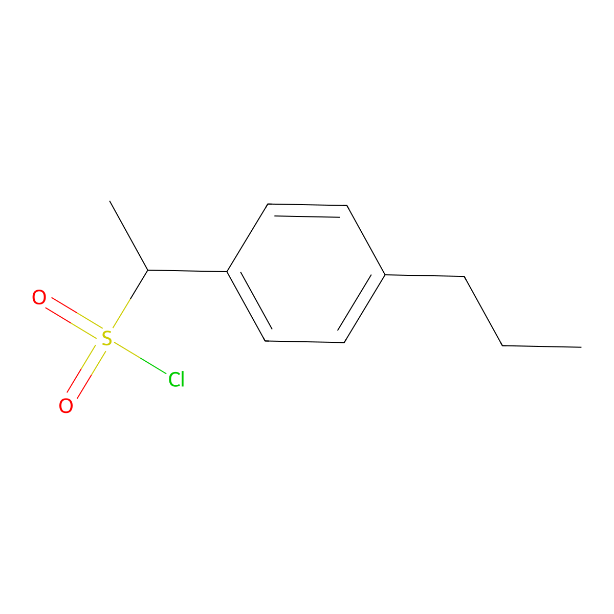 1-(4-Propylphenyl)ethane-1-sulfonyl chloride molecular structure, CAS 1247996-49-1