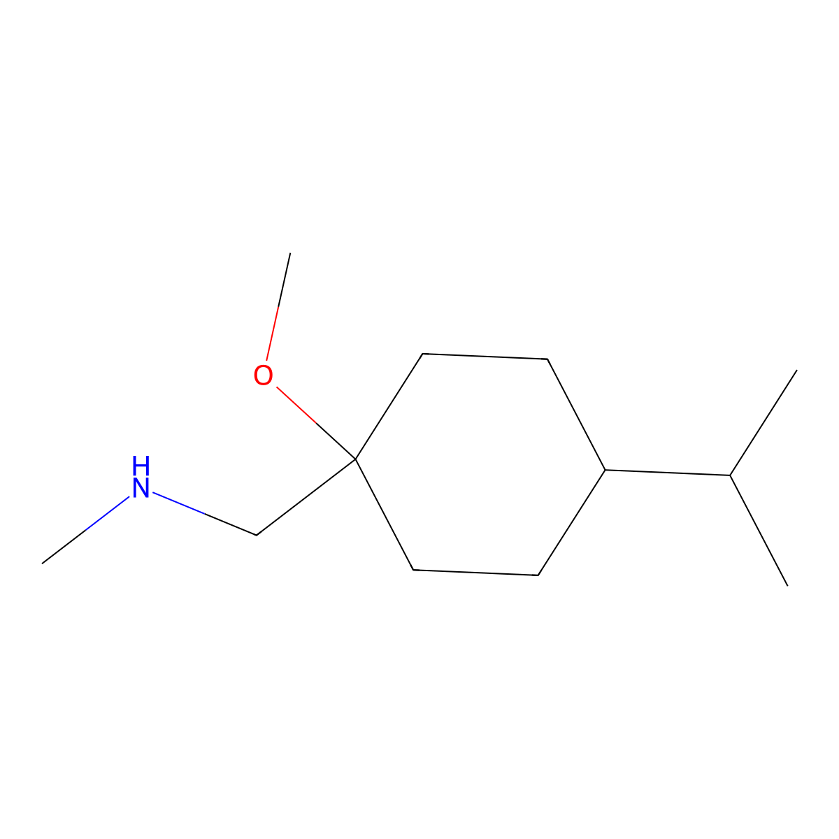 1-(4-Isopropyl-1-methoxycyclohexyl)-N-methylmethanamine molecular structure, CAS 1247996-52-6
