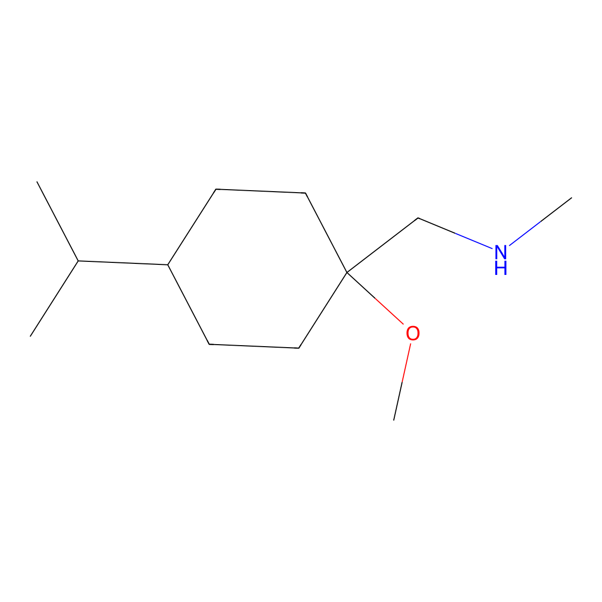 1-(4-Isopropyl-1-methoxycyclohexyl)-N-methylmethanamine molecular structure, CAS 1247996-52-6