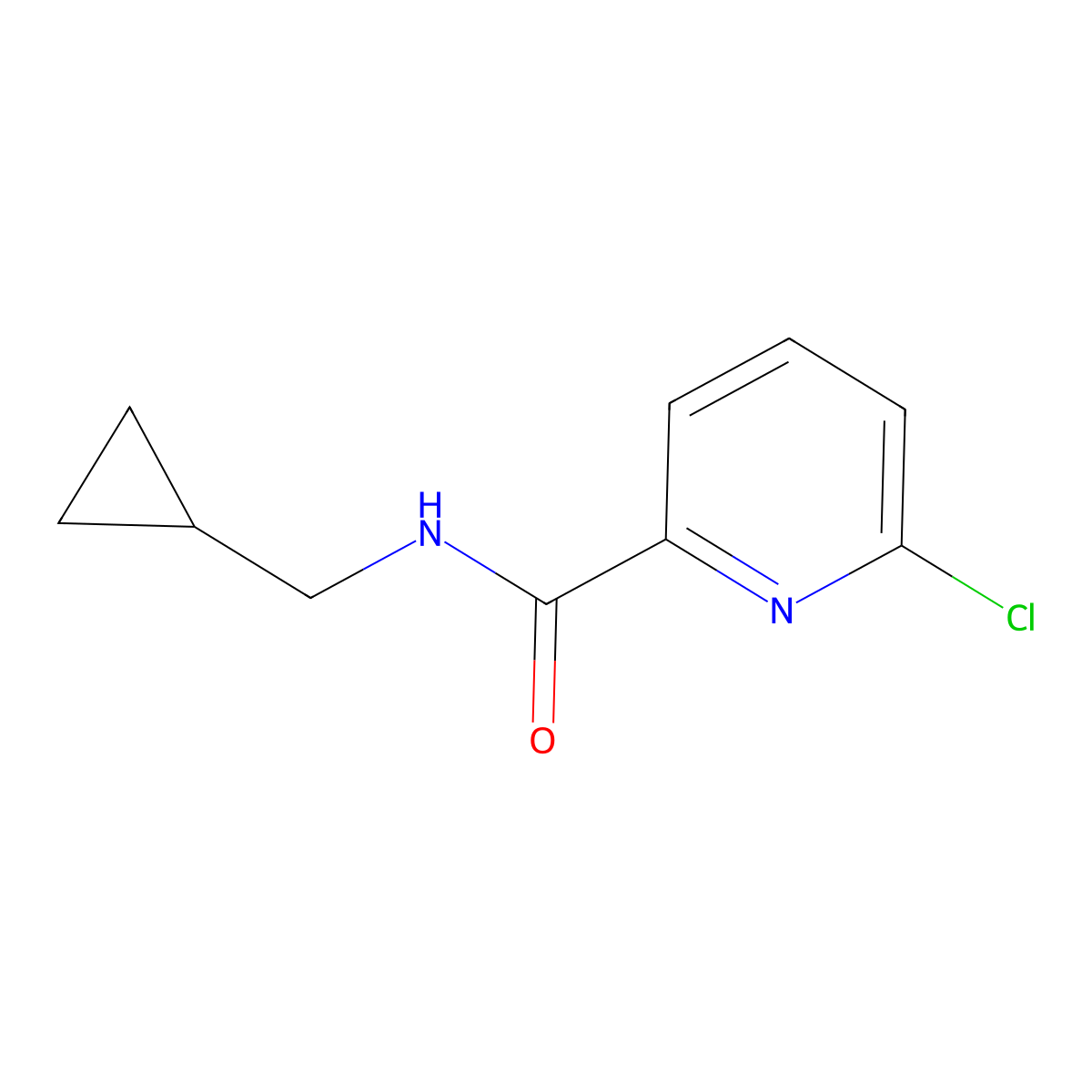 6-chloro-N-(cyclopropylmethyl)pyridine-2-carboxamide molecular structure, CAS 1247996-69-5
