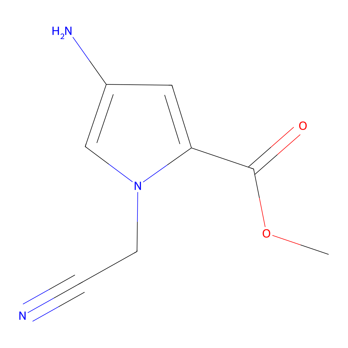 Methyl 4-amino-1-(cyanomethyl)-1H-pyrrole-2-carboxylate molecular structure, CAS 1247998-17-9