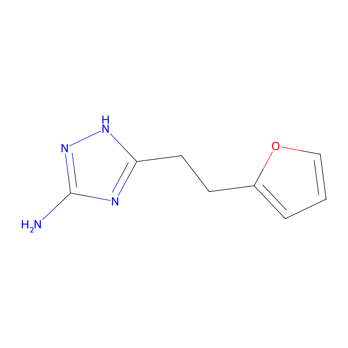 5-[2-(furan-2-yl)ethyl]-4H-1,2,4-triazol-3-amine molecular structure, CAS 1247999-80-9