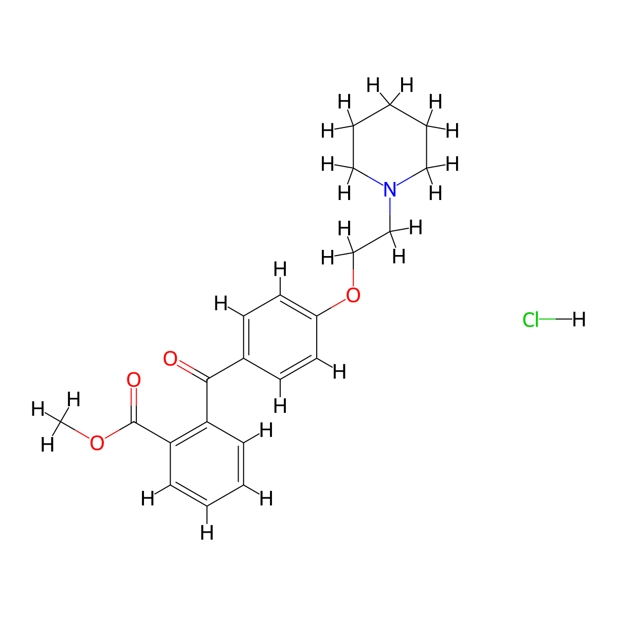 Pitofenone hydrochloride molecular structure, CAS 1248-42-6