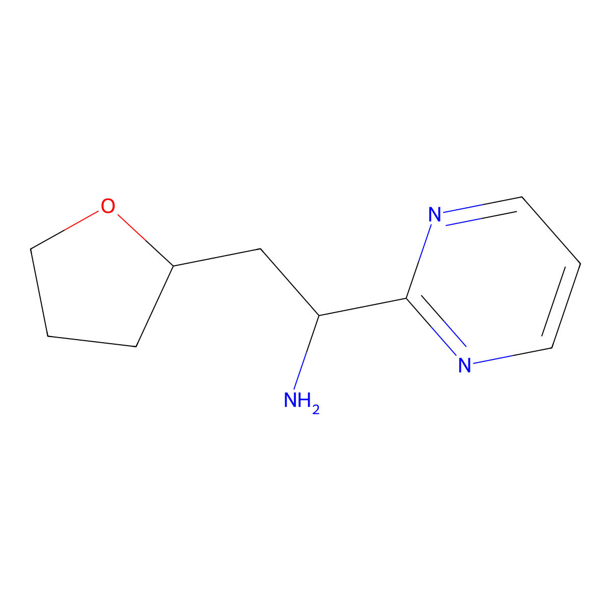 2-(Oxolan-2-YL)-1-(pyrimidin-2-YL)ethan-1-amine molecular structure, CAS 1248001-34-4