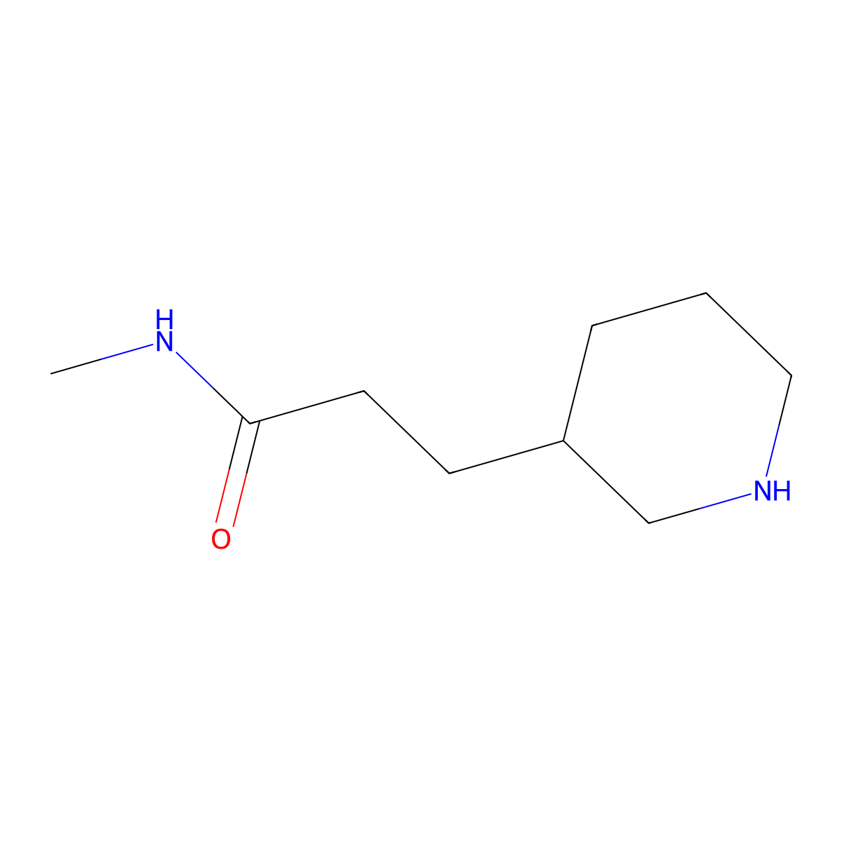 N-Methyl-3-(piperidin-3-yl)propanamide molecular structure, CAS 1248003-32-8