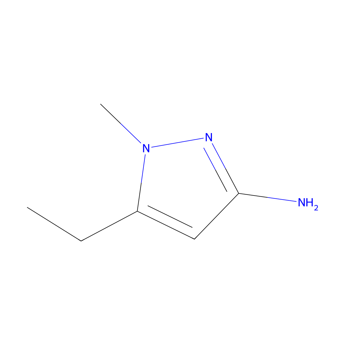 5-ethyl-1-methyl-1H-pyrazol-3-amine molecular structure, CAS 1248011-02-0