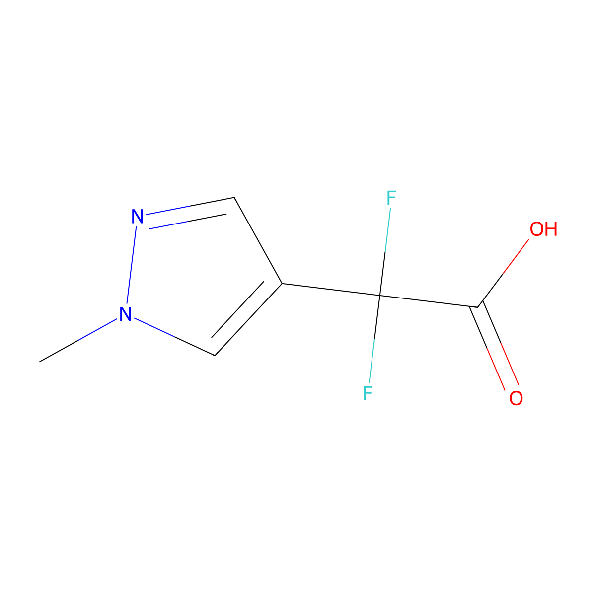 2,2-difluoro-2-(1-methyl-1H-pyrazol-4-yl)acetic acid molecular structure, CAS 1248011-19-9