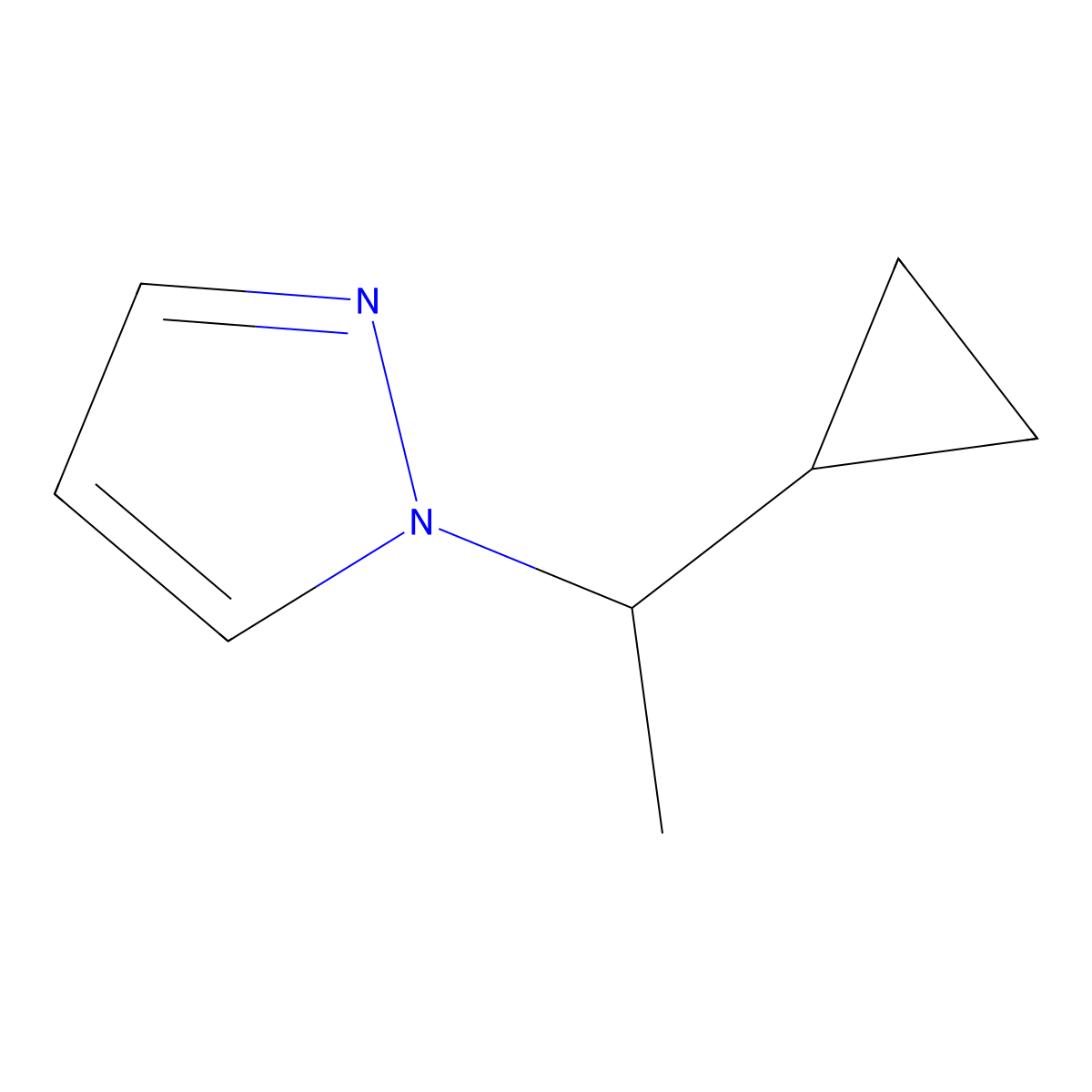 1-(1-cyclopropylethyl)-1H-pyrazole molecular structure, CAS 1248011-87-1
