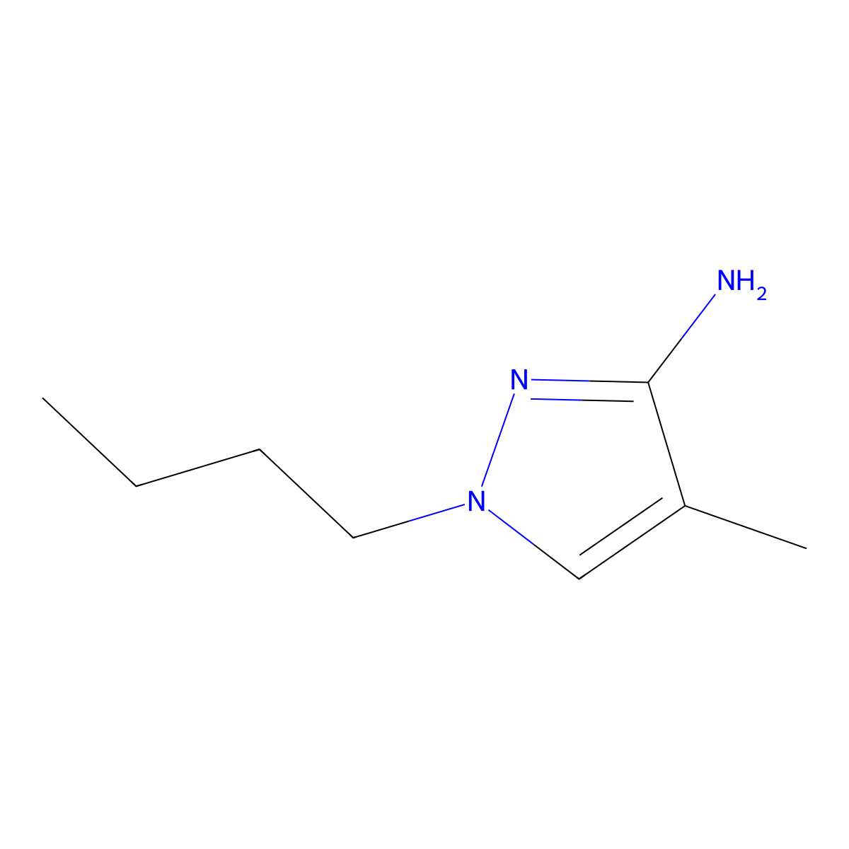 1-butyl-4-methyl-1H-pyrazol-3-amine molecular structure, CAS 1248012-01-2
