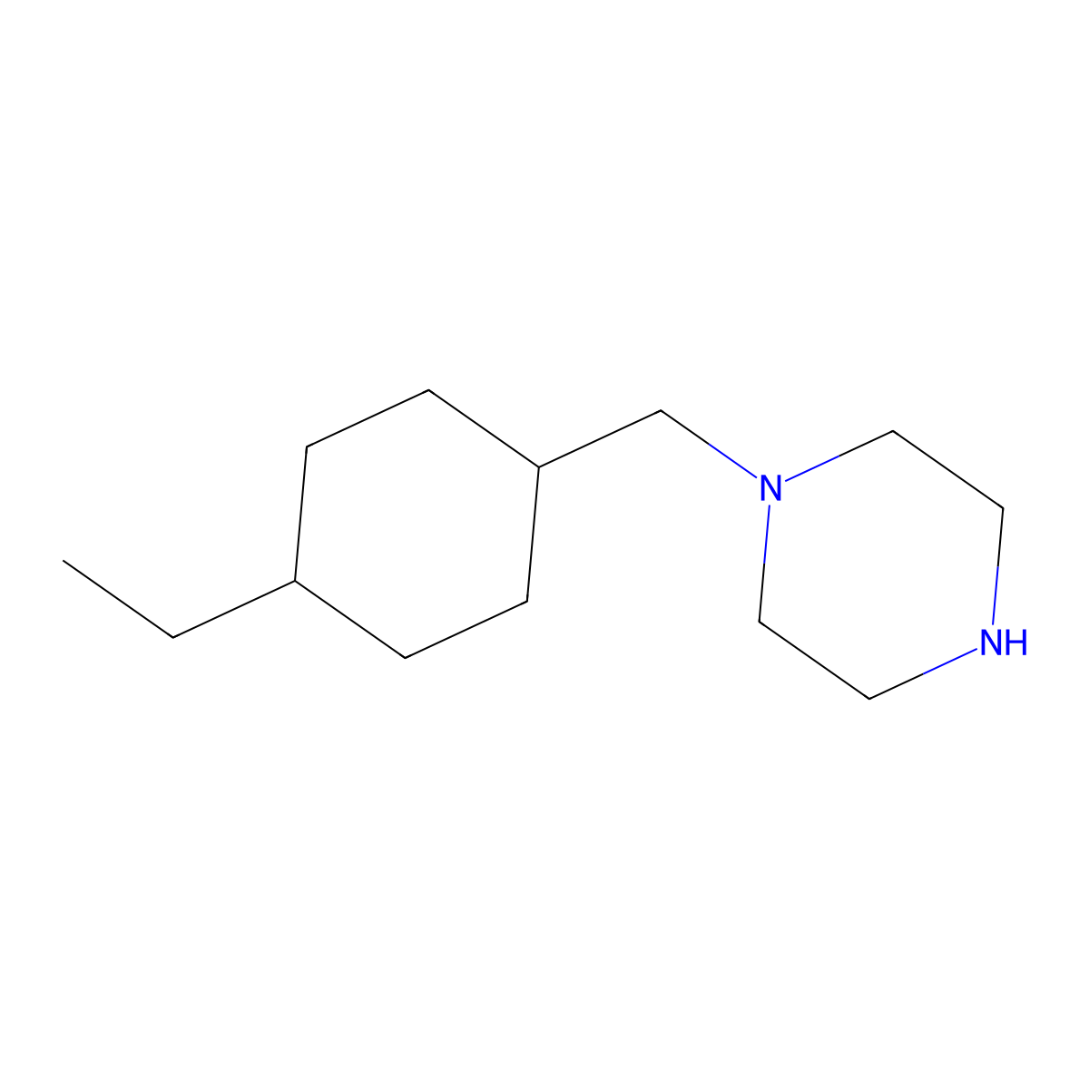 1-[(4-Ethylcyclohexyl)methyl]piperazine molecular structure, CAS 1248012-19-2