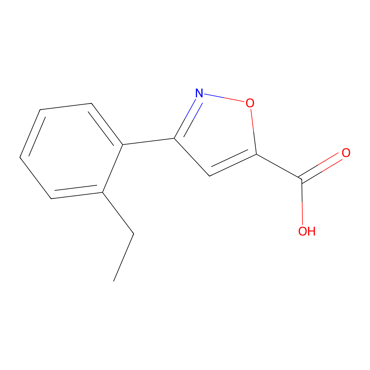 3-(2-Ethylphenyl)isoxazole-5-carboxylic acid molecular structure, CAS 1248012-50-1