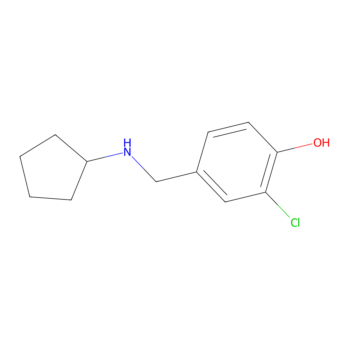 2-Chloro-4-[(cyclopentylamino)methyl]phenol molecular structure, CAS 1248012-76-1