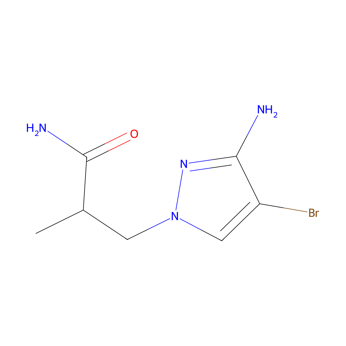 3-(3-Amino-4-bromo-1H-pyrazol-1-YL)-2-methylpropanamide molecular structure, CAS 1248013-01-5