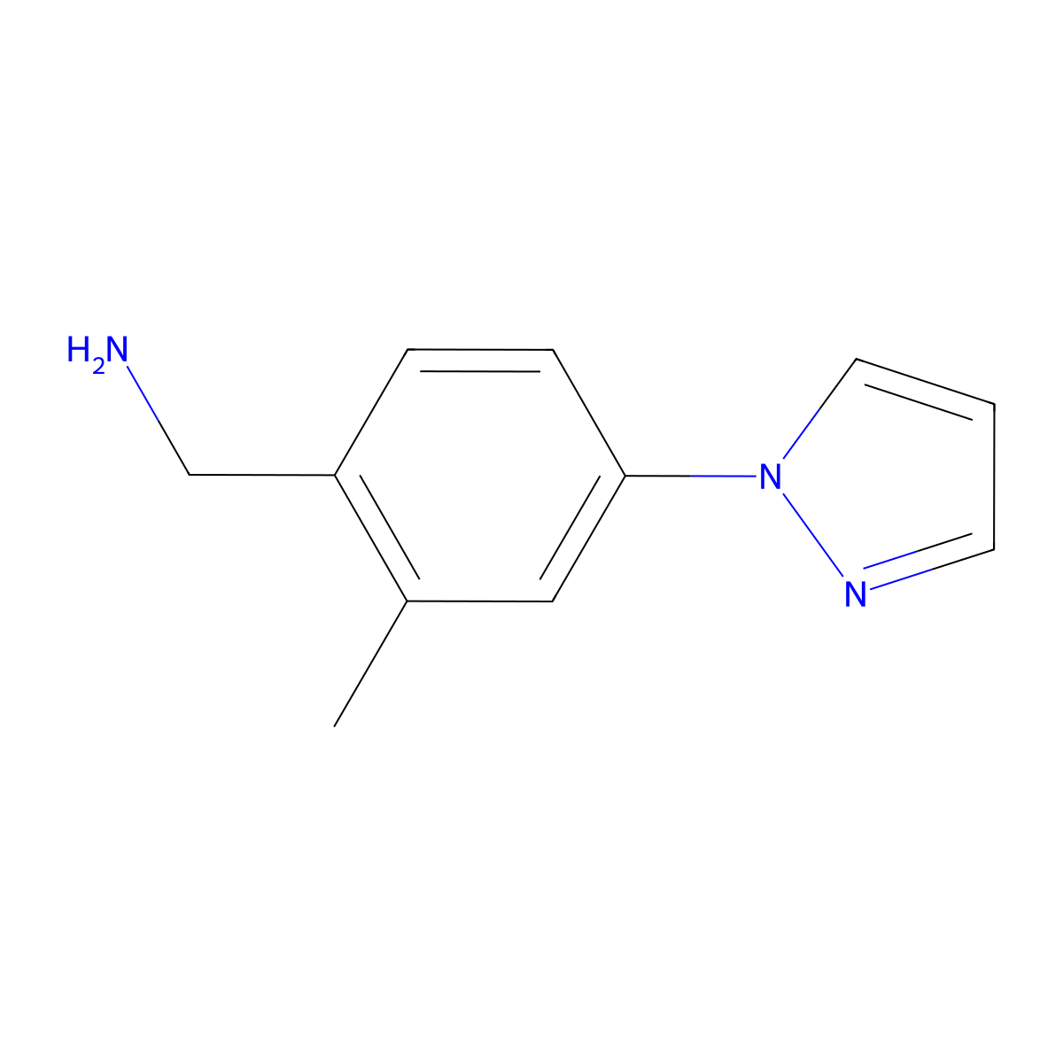 [2-Methyl-4-(1H-pyrazol-1-YL)phenyl]methanamine molecular structure, CAS 1248013-13-9