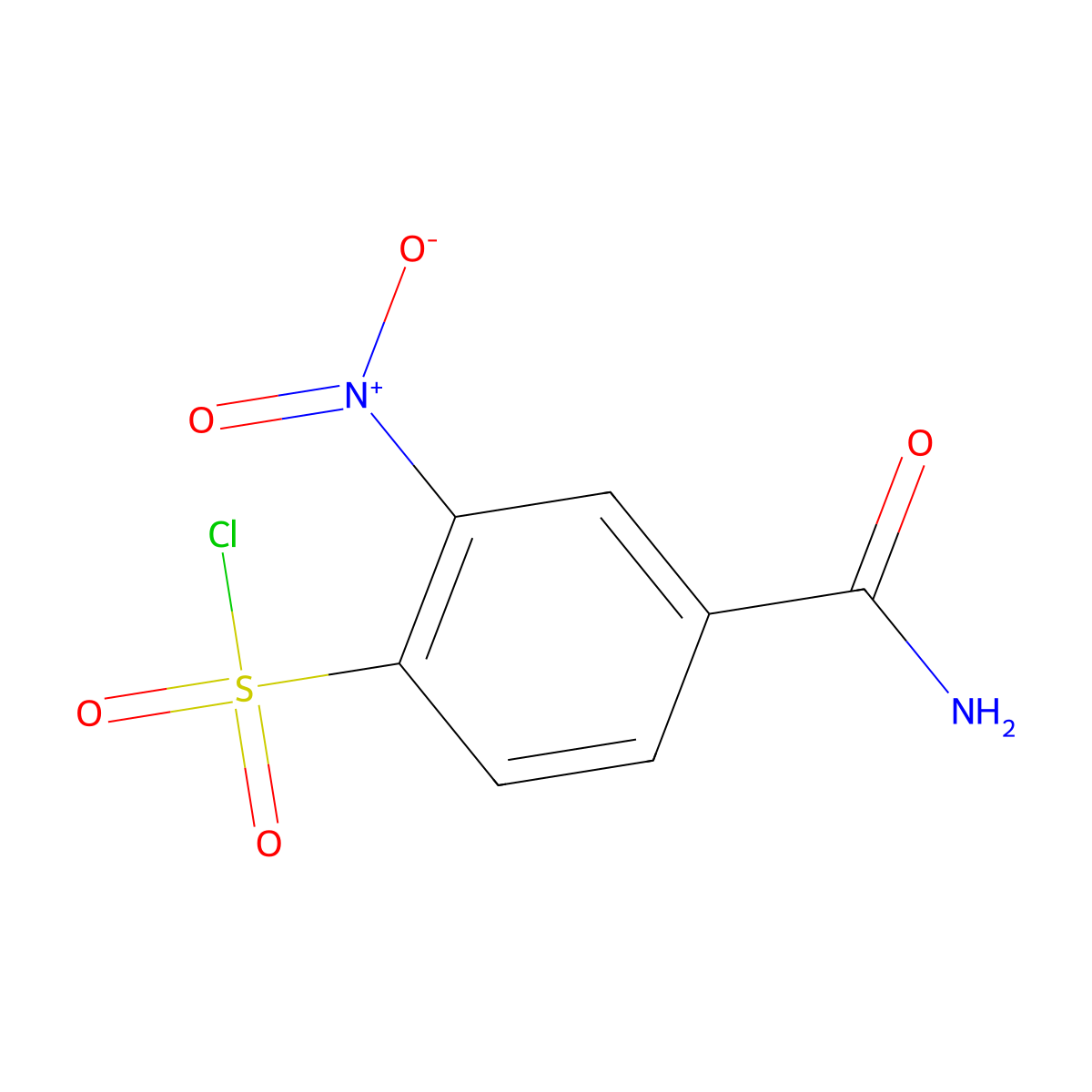 4-Carbamoyl-2-nitrobenzene-1-sulfonyl chloride molecular structure, CAS 1248014-50-7