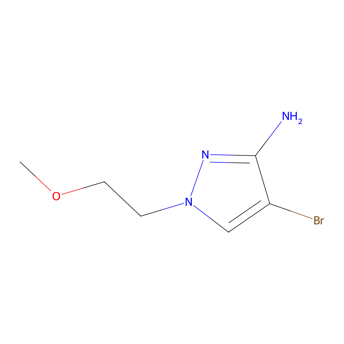 4-Bromo-1-(2-methoxyethyl)-1H-pyrazol-3-amine molecular structure, CAS 1248014-88-1