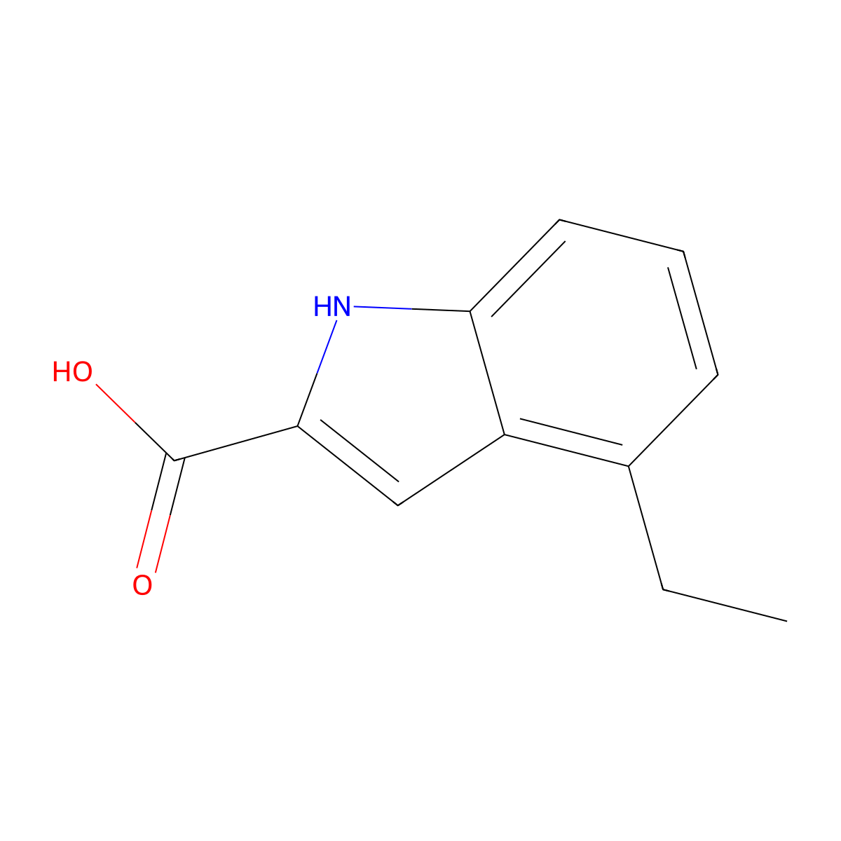 4-ethyl-1H-indole-2-carboxylic acid molecular structure, CAS 1248014-90-5
