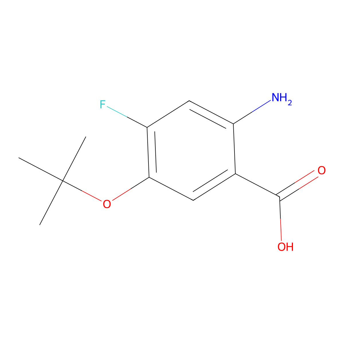 2-Amino-5-(tert-butoxy)-4-fluorobenzoic acid molecular structure, CAS 1248015-27-1