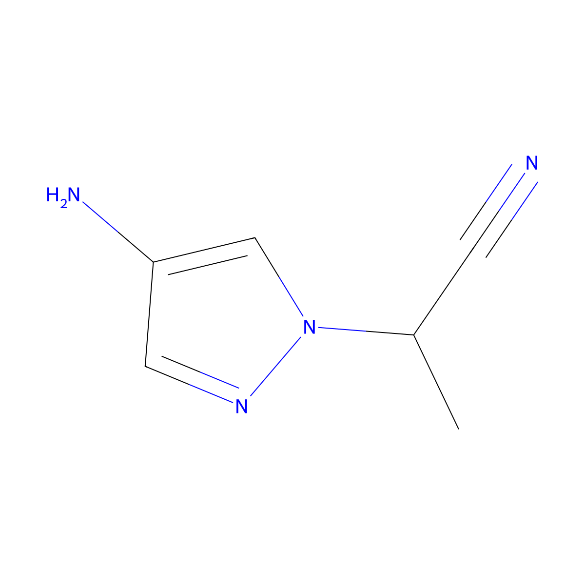 2-(4-Amino-1H-pyrazol-1-YL)propanenitrile molecular structure, CAS 1248016-08-1