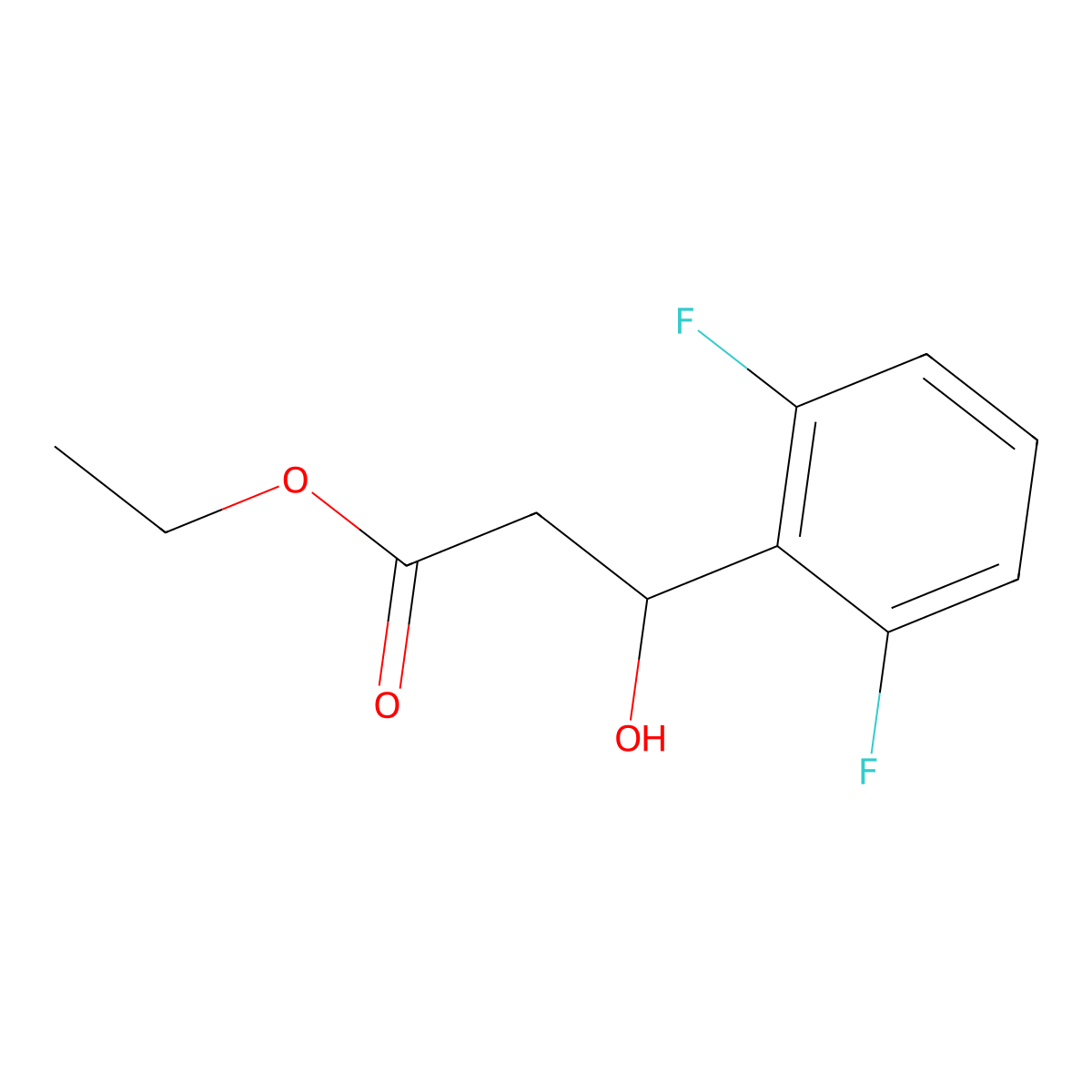 Ethyl 3-(2,6-difluorophenyl)-3-hydroxypropanoate molecular structure, CAS 1248016-76-3