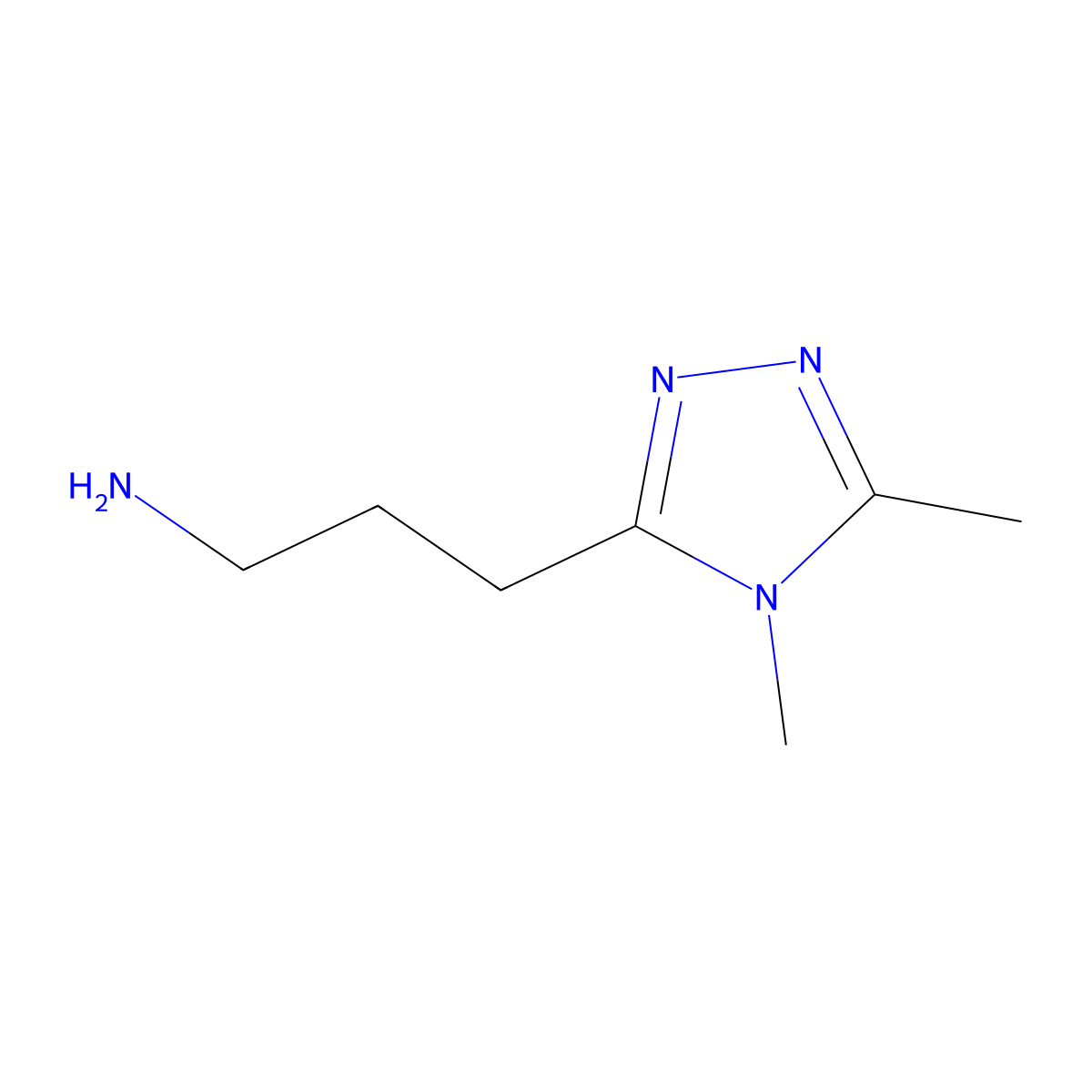 3-(dimethyl-4H-1,2,4-triazol-3-yl)propan-1-amine molecular structure, CAS 1248021-27-3