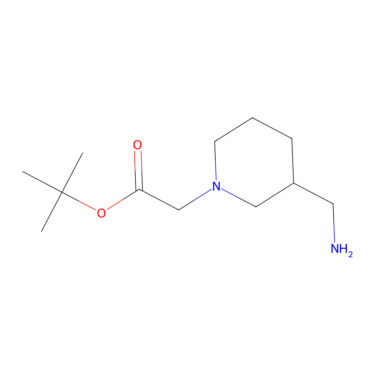 Tert-butyl 2-(3-(aminomethyl)piperidin-1-yl)acetate molecular structure, CAS 1248021-91-1