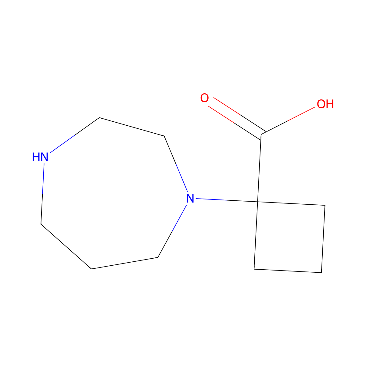 1-(1,4-Diazepan-1-yl)cyclobutane-1-carboxylic acid molecular structure, CAS 1248023-70-2