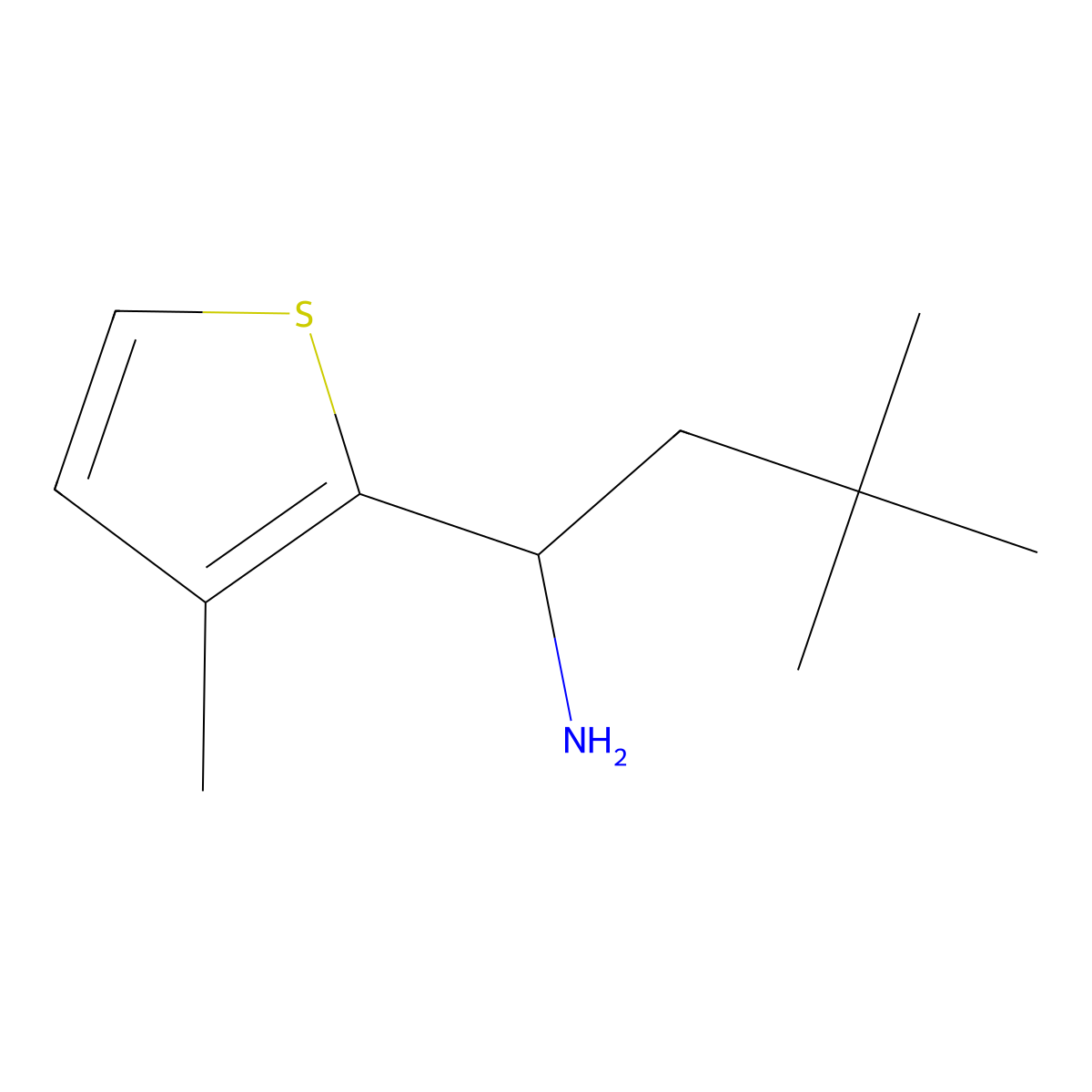 3,3-Dimethyl-1-(3-methylthiophen-2-yl)butan-1-amine molecular structure, CAS 1248023-95-1