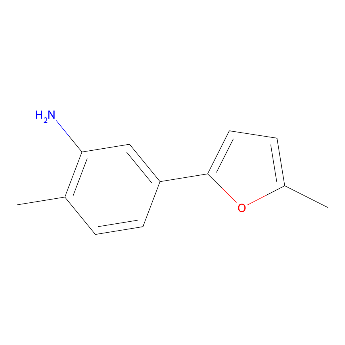 2-Methyl-5-(5-methylfuran-2-yl)aniline molecular structure, CAS 1248024-55-6