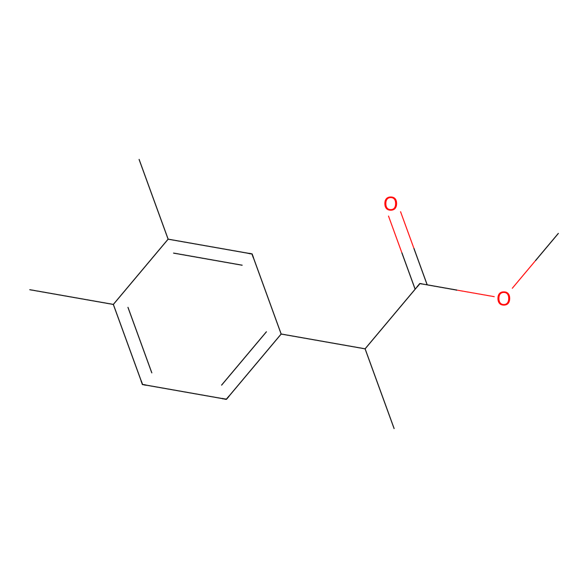 Methyl 2-(3,4-dimethylphenyl)propanoate molecular structure, CAS 1248025-30-0
