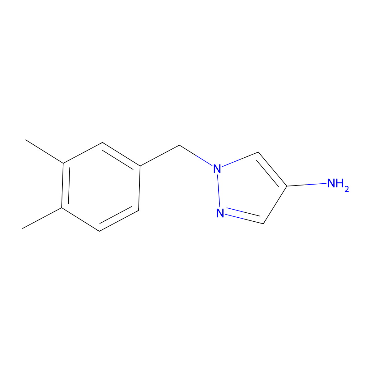 1-(3,4-Dimethylbenzyl)-1h-pyrazol-4-amine molecular structure, CAS 1248026-25-6