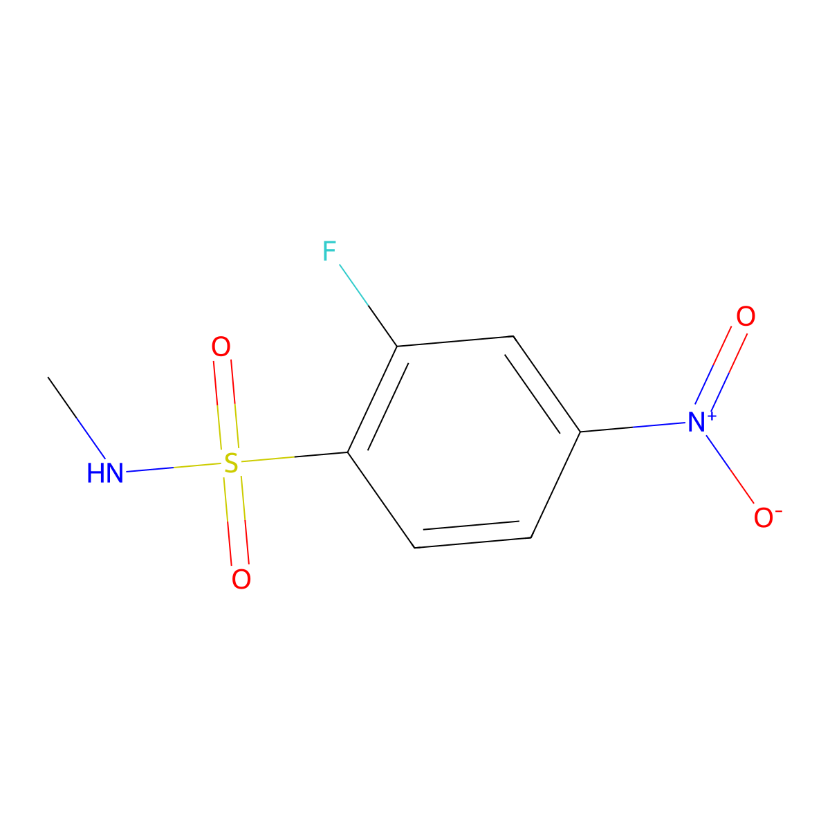 2-fluoro-N-methyl-4-nitrobenzenesulfonamide molecular structure, CAS 1248026-68-7