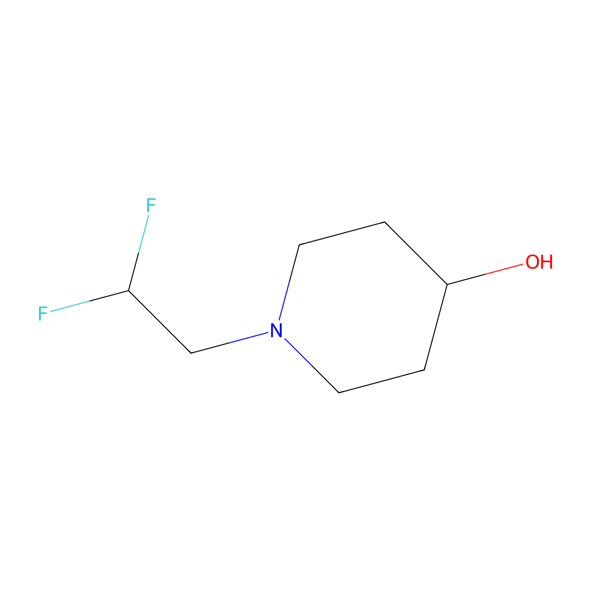 1-(2,2-Difluoroethyl)piperidin-4-ol molecular structure, CAS 1248029-58-4
