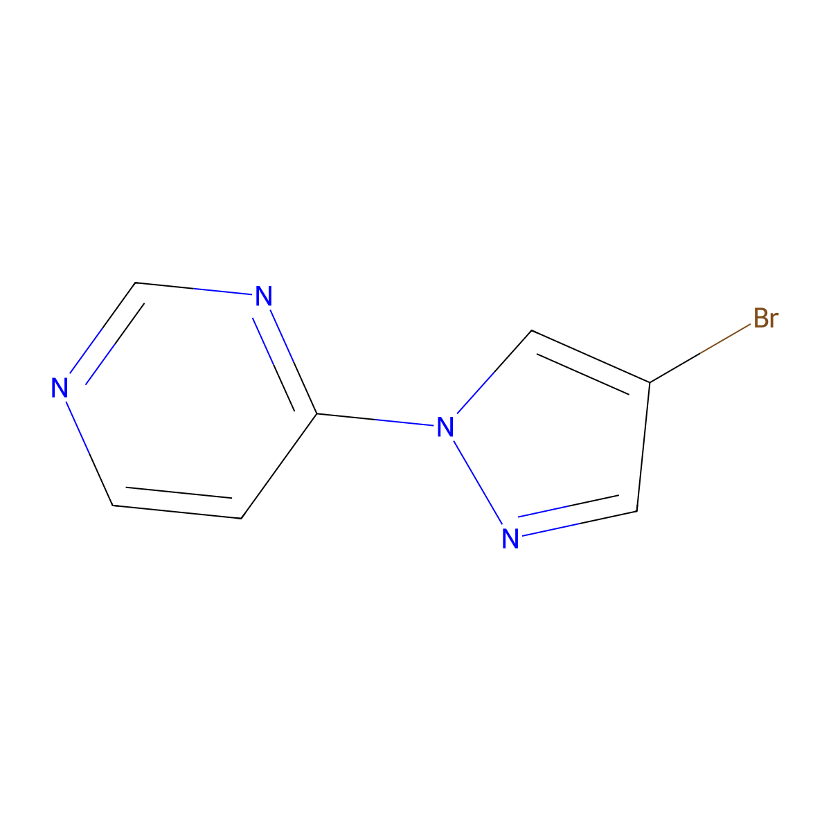 4-(4-bromo-1H-pyrazol-1-yl)pyrimidine molecular structure, CAS 1248031-16-4