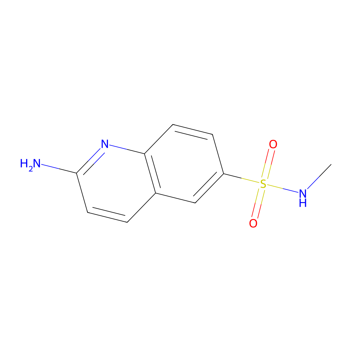 2-amino-N-methylquinoline-6-sulfonamide molecular structure, CAS 1248033-89-7