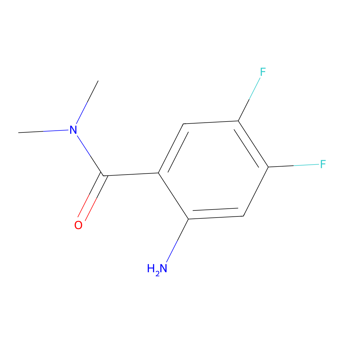 2-amino-4,5-difluoro-N,N-dimethylbenzamide molecular structure, CAS 1248034-89-0
