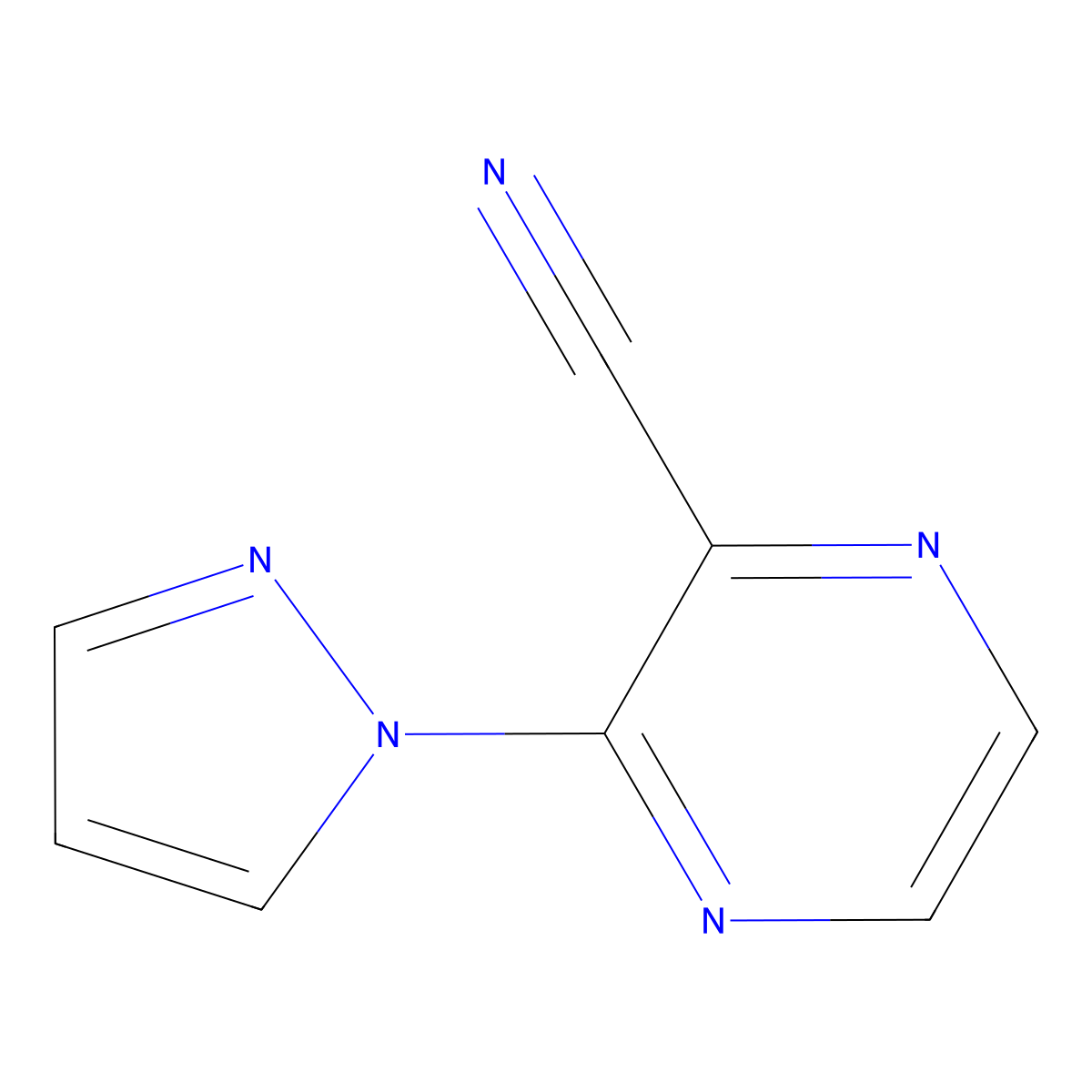 3-(1H-Pyrazol-1-YL)pyrazine-2-carbonitrile molecular structure, CAS 1248038-90-5