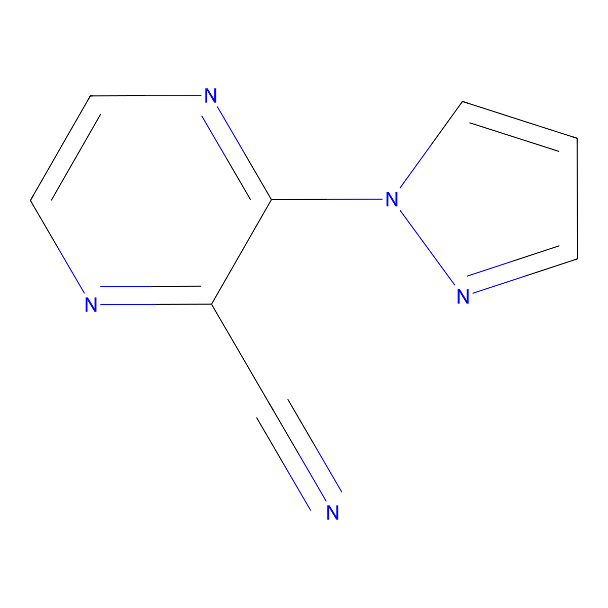 3-(1H-Pyrazol-1-YL)pyrazine-2-carbonitrile molecular structure, CAS 1248038-90-5
