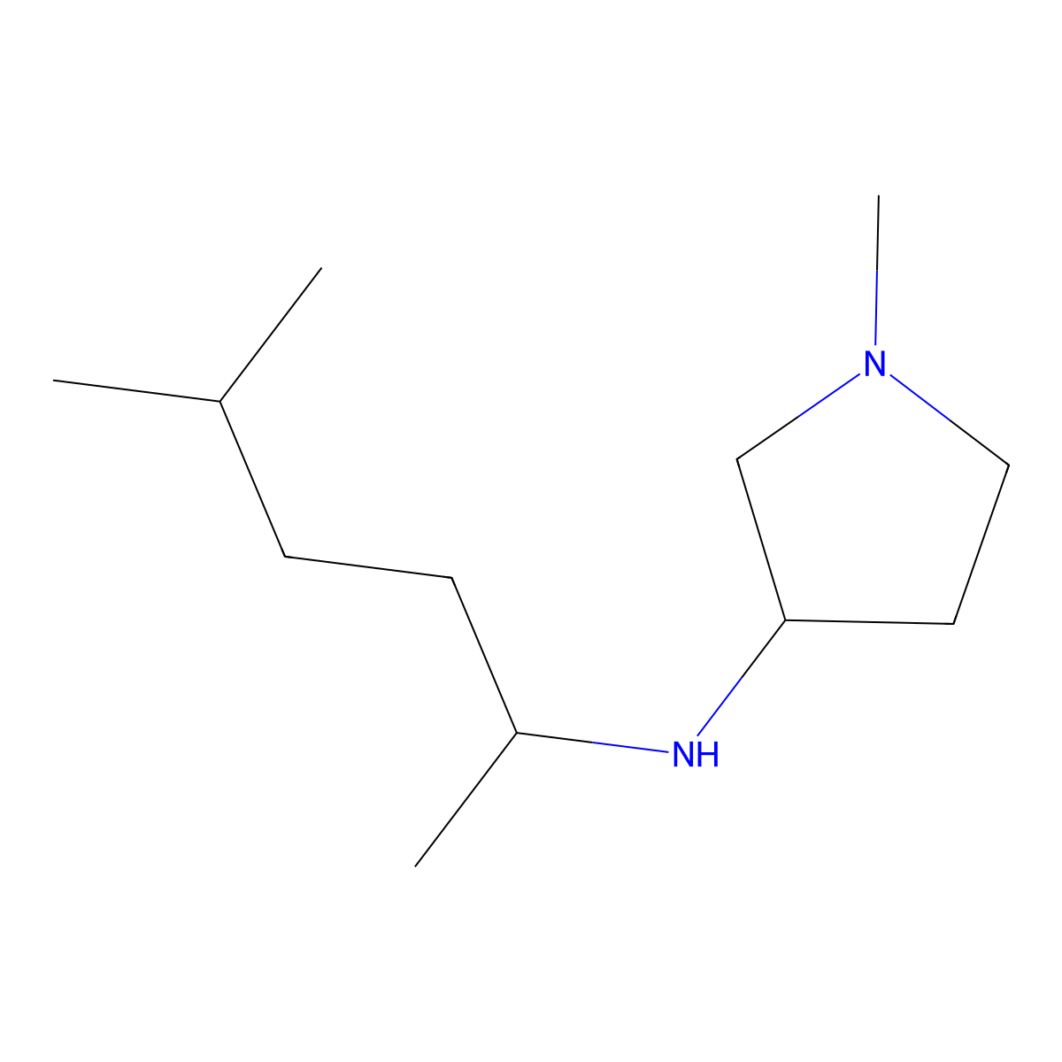 1-methyl-N-(5-methylhexan-2-yl)pyrrolidin-3-amine molecular structure, CAS 1248039-17-9