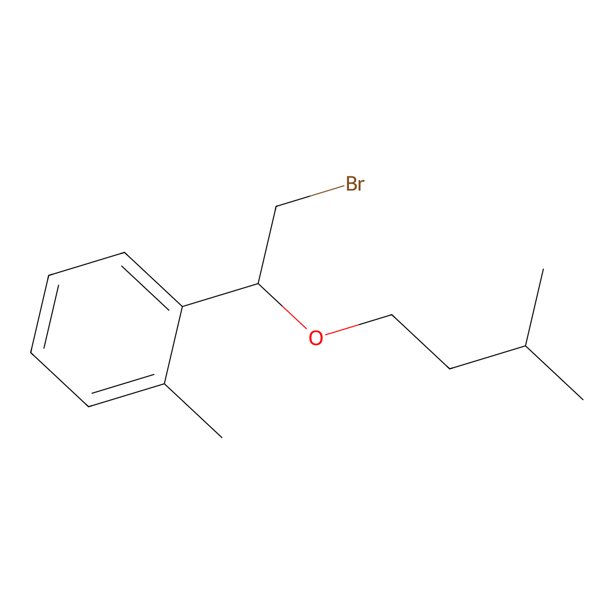 1-(2-Bromo-1-(isopentyloxy)ethyl)-2-methylbenzene molecular structure, CAS 1248041-84-0