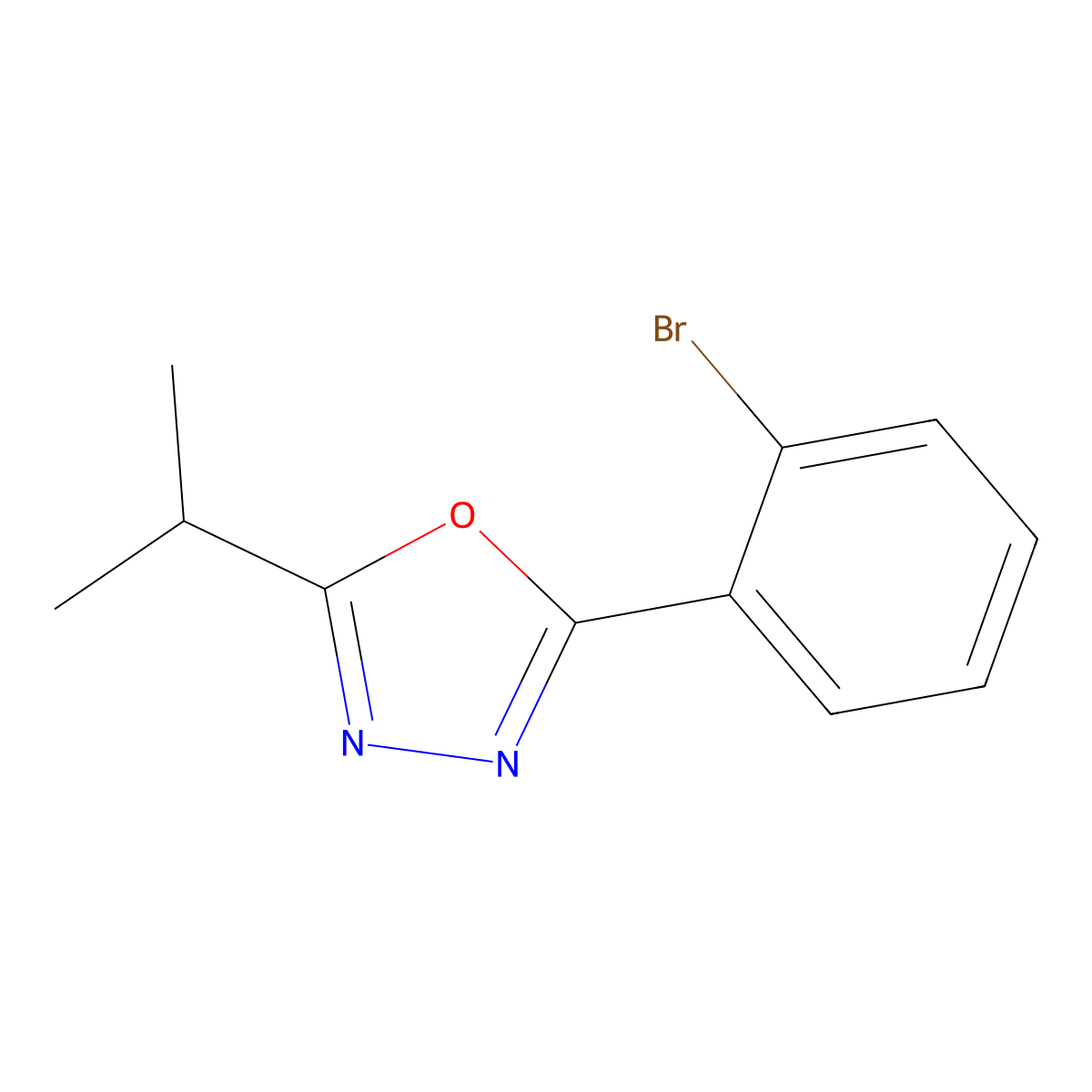 2-(2-Bromophenyl)-5-(propan-2-yl)-1,3,4-oxadiazole molecular structure, CAS 1248042-22-9