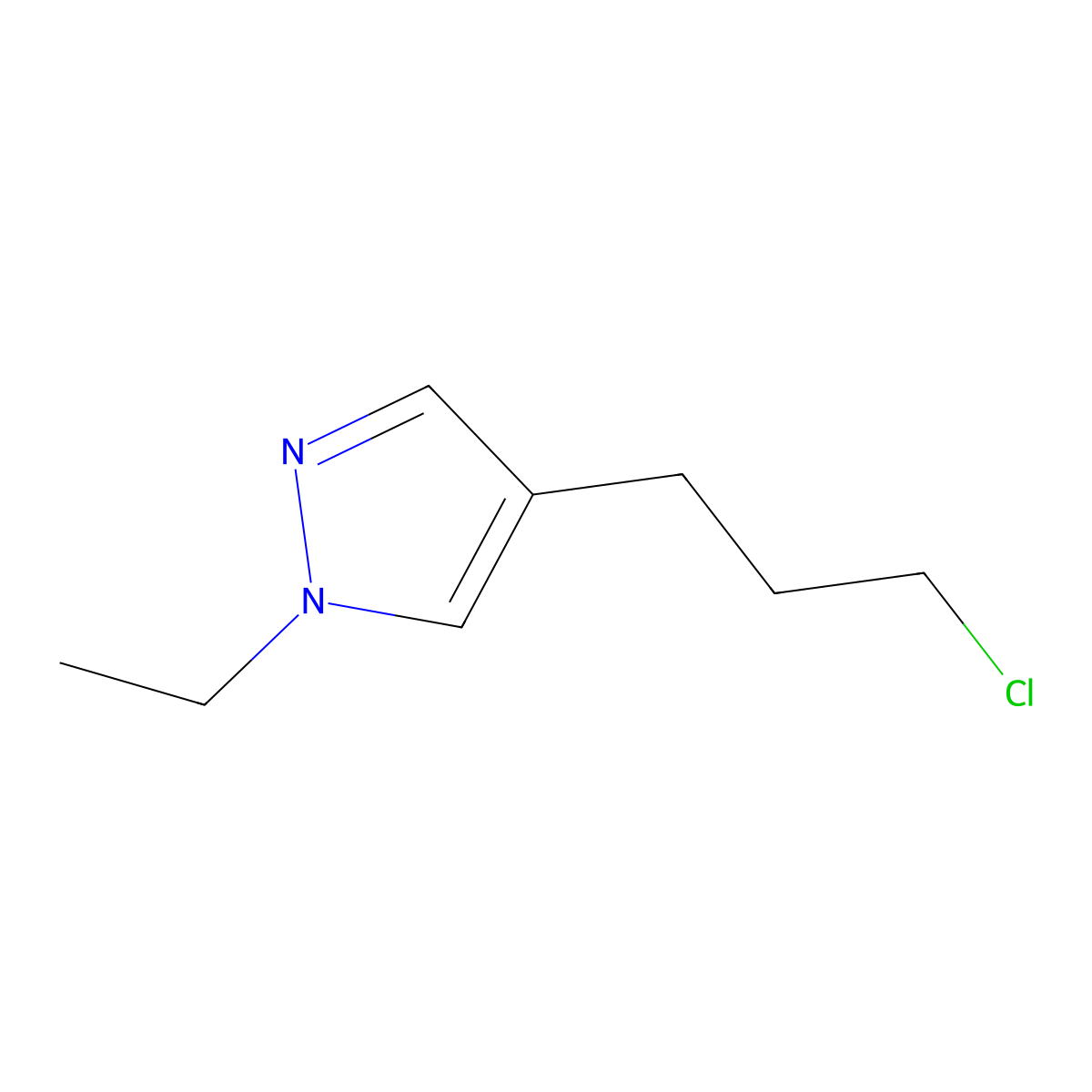 4-(3-chloropropyl)-1-ethyl-1H-pyrazole molecular structure, CAS 1248042-36-5