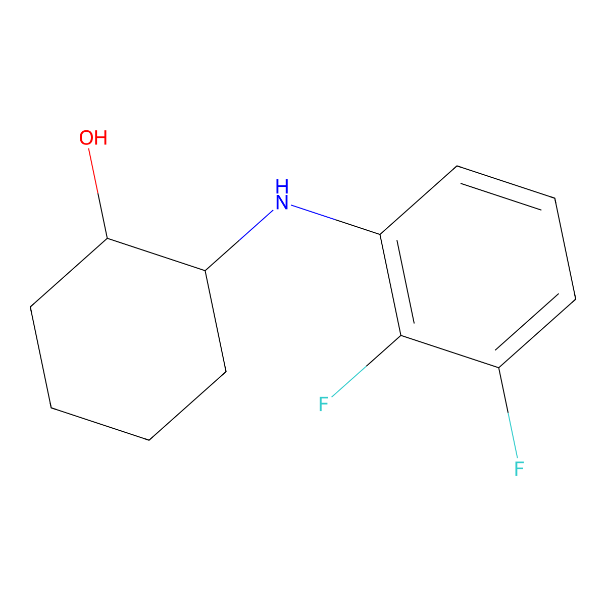 2-[(2,3-Difluorophenyl)amino]cyclohexan-1-ol molecular structure, CAS 1248042-69-4