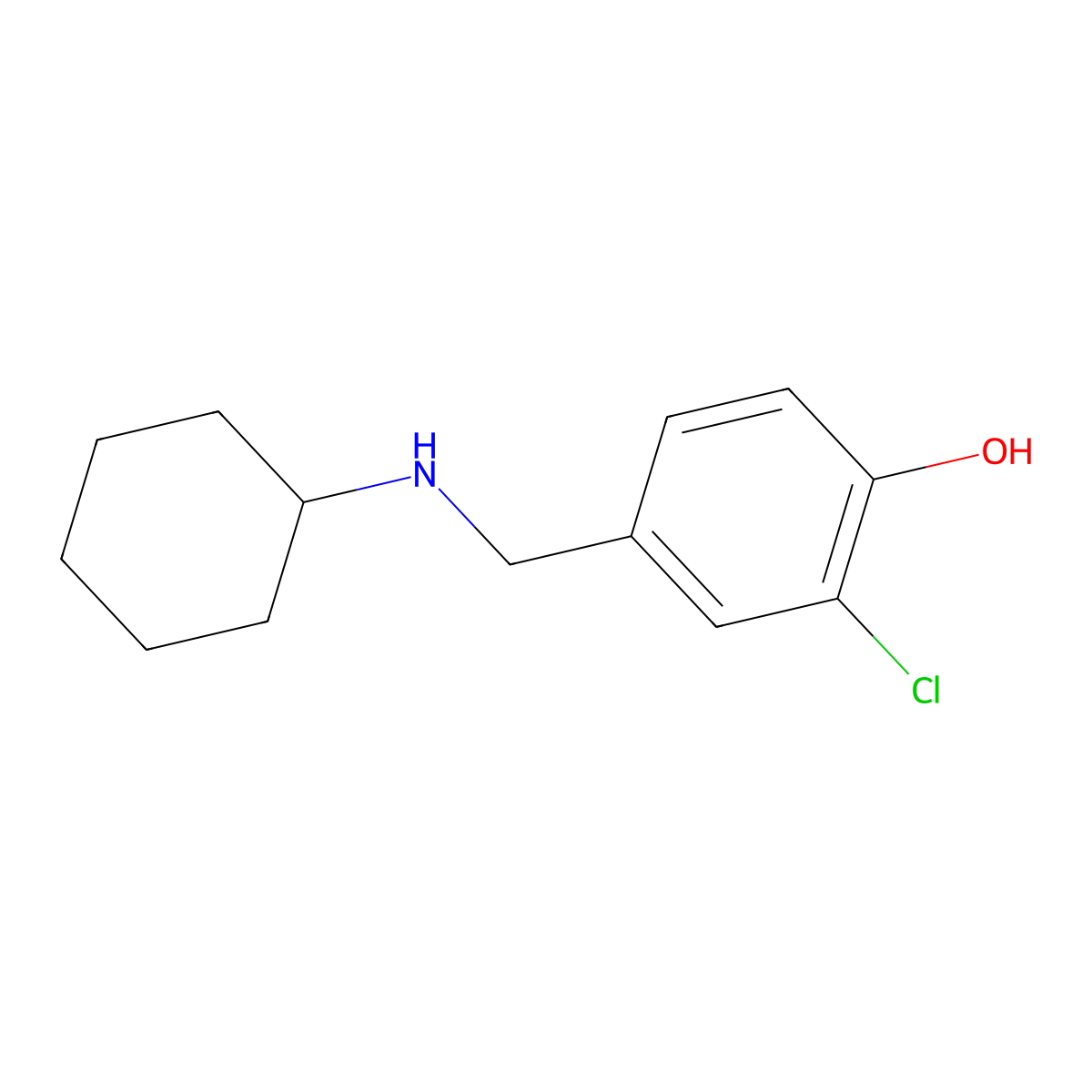 2-Chloro-4-[(cyclohexylamino)methyl]phenol molecular structure, CAS 1248042-87-6