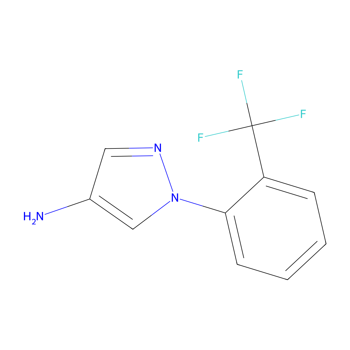 1-(2-(trifluoromethyl)phenyl)-1H-pyrazol-4-amine molecular structure, CAS 1248044-87-2
