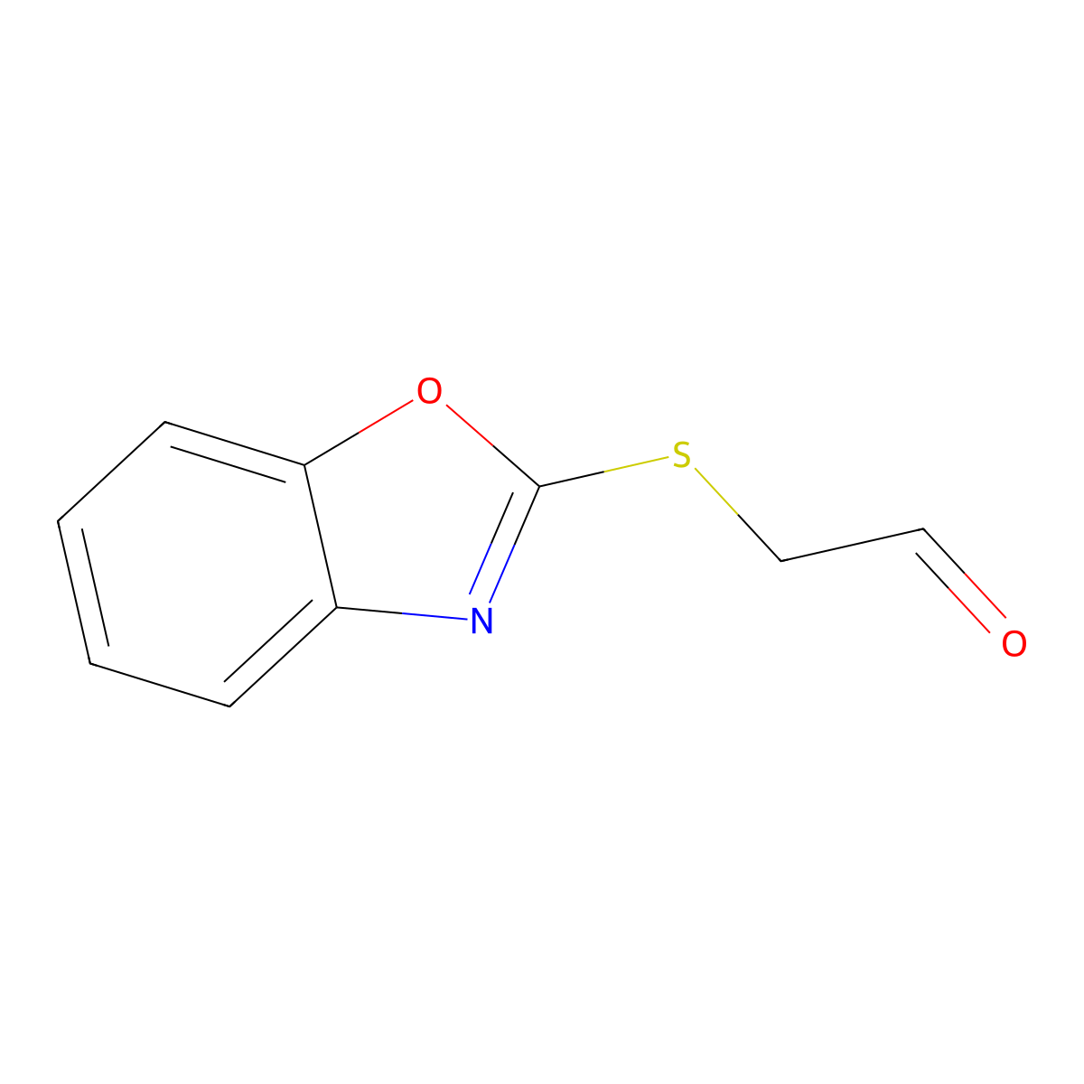 2-(Benzo[d]oxazol-2-ylthio)acetaldehyde molecular structure, CAS 1248044-95-2
